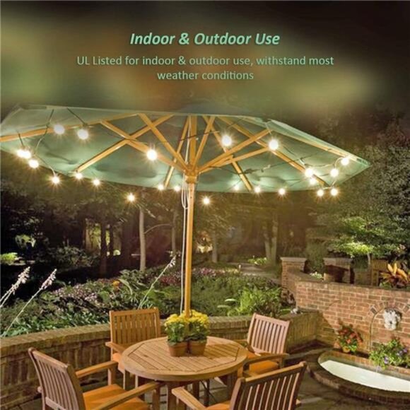 25Ft Christmas String Lights, G40 Globe String Light with 27 Clear Bulbs - Picture 5 of 8